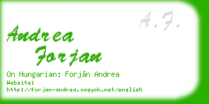 andrea forjan business card