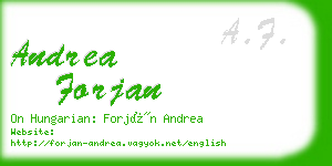 andrea forjan business card